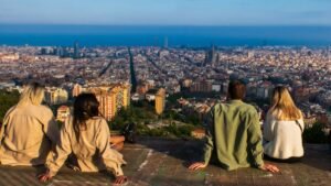 Young international students looking over Barcelona – Spain student visa 2026 changes